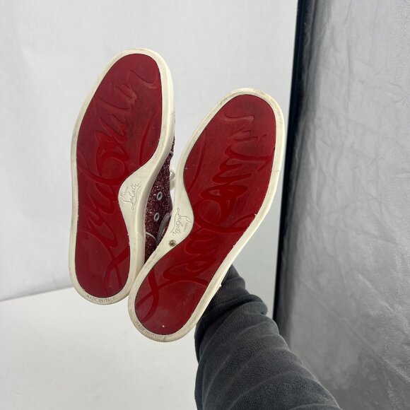 Christian Louboutin Sparkling Pink High-Top Sneakers - Picture 13 of 15